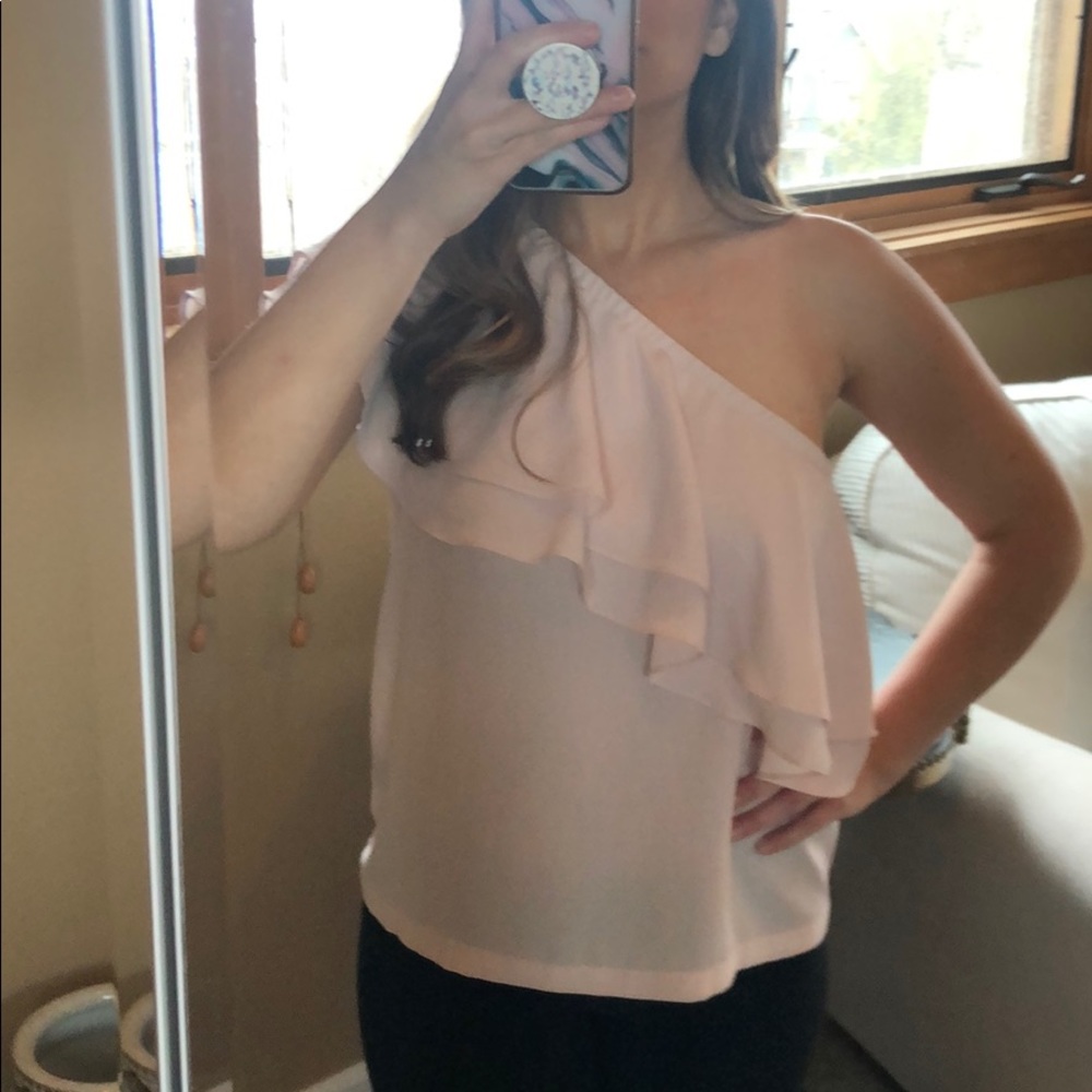 Size small one shoulder light pink blouse
